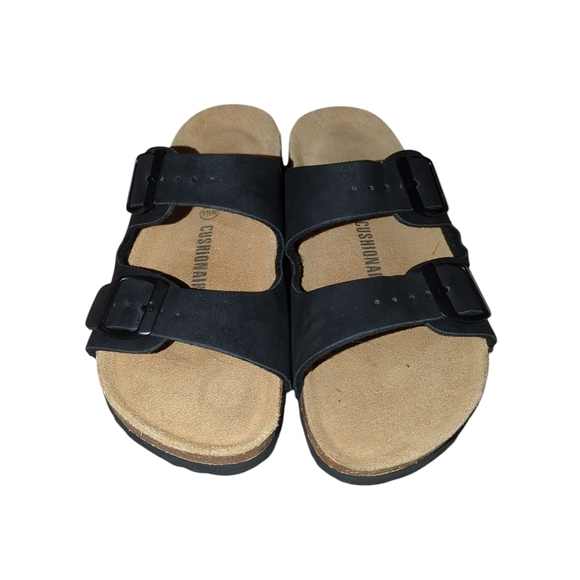 Cushionaire Black Double-Strap Sandals Size 6.5 - Picture 7 of 9